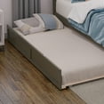 thumbnail image 2 of AFI Twin Roll Out Wood Trundle Bed Frame with Wooden Slat Supports, Grey, 2 of 8