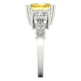 thumbnail image 3 of 4.27 ct Emerald Cut Simulated Yellow Diamond 3 Stone 14K White Gold Womens Engagement Ring, 3 of 5