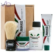 PRORASO Shave Travel Kit - Shaving Brush, Cream, Aftershave, Travel/Gift Set