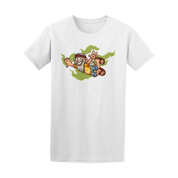 Cool & Funny Flying Hippie Man Tee Men's -Image by Shutterstock
