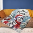 thumbnail image 4 of Merry Christmas Siberian Husky Enjoys Woofmas Winter Xmas Holiday Cozy Fleece Blanket Husky Dog Lover Gifts Warm Soft Throw Blanket - 02022, 4 of 5