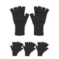 thumbnail image 1 of Fingerless Knit Gloves 4 pieces, Black, 1 of 2