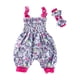 thumbnail image 1 of Odeerbi 0-1 Años Niñas Verano Pascua Rompers Ruffle Satén Traje de Ocio Linterna Pantalones Generales Pantalones Haren Con Banda de Cabeza, 1 of 7