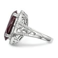 thumbnail image 3 of Solid 925 Sterling Silver CZ Cubic Zirconia and Cracked Red CZ Cubic Zirconia Anniversary Ring Band Size 6, 3 of 5