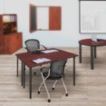 thumbnail image 2 of Regency 42" x 24" Kee Folding Training Table- Mahogany/ Black, 2 of 8