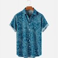 thumbnail image 3 of 2022 New Original Risk Free Wave Pattern 3D Printing Lapel Men's T-Shirt Top Hawaiian Beach Style, 3 of 5