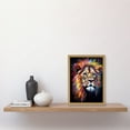 thumbnail image 2 of Lion Head Oil Painting Rainbow Colour Mane Hair Vibrant Portrait Artwork Framed Wall Art Print A4, 2 of 4