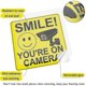 thumbnail image 4 of 20 Pieces Smile You're On Camera Sticker Self-adhesive 24 Hour Video Surveillance Sign Sticker Uv Protected And Waterproof For Cctv Security Camera, I, 4 of 5
