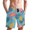 thumbnail image 6 of joogoo Men's Swim Trunks Summer Flamingo Leaves Beach Shorts with Pockets M, 6 of 6