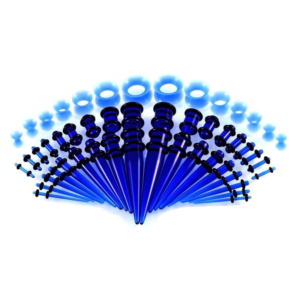 Yoursfs 50 Pieces Ear Stretching Kit 14G-00G Acrylic Tapers and Plugs Silicone Tunnels Ear Gauges Expander Set Body Piercing Jewelry