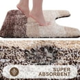 thumbnail image 3 of Microfiber Toilet Rugs U-Shaped, Shaggy Soft and Absorbent Bathroom Rugs, Non-Slip, Thick Plush Bathroom Mat, Machine Washable Dry Contour Bath Mats for Toilet Base, 20" x 20", Brown, 3 of 7