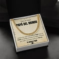 thumbnail image 4 of Regalo Para Papá De Hija Spanish Latino Mexican Dad Gifts El Mejor Papá Del Mundo, Cuban Link Chain - Stainless Steel/ Yellow Plated - Message Card & Gift Box, 4 of 5