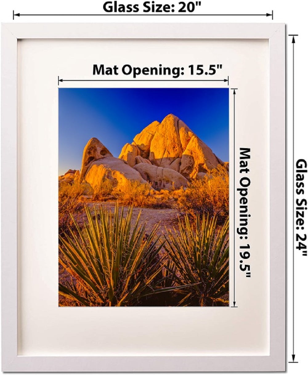 Picture Frame MDF White Frame 20x24" Wall Mount Display