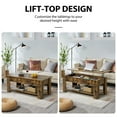 thumbnail image 5 of Alden Design Modern 47.5" Wood Lift Top Coffee Table with Lower Shelf for Living room, Rustic Brown, 5 of 11