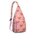 thumbnail image 1 of Forest Fox Print Sling Backpack - Night Sky & Tree Design Crossbody Bag, Fashionable Water-Resistant Pack for Students & Travelers, 1 of 4