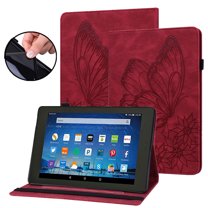 TECH CIRCLE Butterfly Case for 11" Fire Max 11 Tablet (13th Generation - 2023), PU Leather Protective Case with [Adjustable Viewing Stand Angles / Card Holder] Lightweight Folio Slim Classic Case,Red