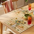 thumbnail image 4 of Placemat Set of 6 Sunflower Hello Summer Placemats for Dining Table Vintage Orange Buffalo Plaid Washable Table Mats for Kitchen and Party Decor Indoor & Outdoor Use, 4 of 8