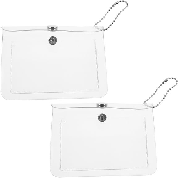 BESTONZON 2Pack Transparent Id Card Holder Small Pouches for Travel Wallet