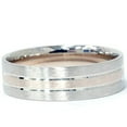 thumbnail image 1 of Mens Two Tone Brushed Wedding Band 14K White & Yellow Gold, 1 of 3