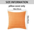 thumbnail image 5 of REGALWOVEN 2Pcs Plush Faux Fur Decorative Pillow Covers Striped Cushion Covers for Sofa Orange 18" x 18", 5 of 6