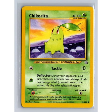 2000 Pokemon Neo Genesis Chikorita #53/111 English Wizards of the Coast Trading Card