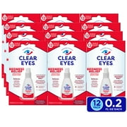 Clear Eyes Eye Drops, Redness Relief, Handy Pocket Pal 0.2 Fl Oz (Pack of 12)