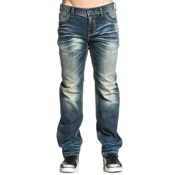 Affliction - Mens Jeans Baggy Loose Relaxed Boot Distressed 36 ...