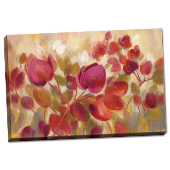 Gango Home Decor Contemporary Magenta Tropical by Silvia Vassileva (Ready to Hang); One 24x16in Hand-Stretched Canvas