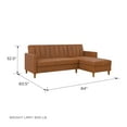 DHP Celine Sectional Futon and Couch with Storage, Camel Faux Leather