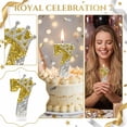 thumbnail image 3 of Crown Number 7 Birthday Candle Brilliant Glitter Cake Topper for Anniversary Celebrations Milestone Events and Party Themes, Gold, 3 of 6