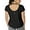 Black, variant on icyzone Open Back Yoga Shirts for Women - Exercise Workout Tops, Athletic Short Sleeves, Running T-Shirts Loose Fit