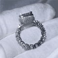 thumbnail image 4 of HeartsAndYou 5ct Princess Moissanite Ice Gatsby Cocktail Engagement Ring for Women 18k White Gold over Silver, 4 of 9