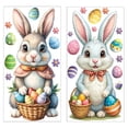 thumbnail image 5 of CoreLiving Reusable Easter Window Clings for Glass Windows, 1Spring Decorations 1 Sheet, Double-Sided Gel Bunny Rabbit Stickers for Home Office Living Room, 5 of 8
