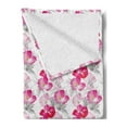 thumbnail image 2 of Flower Soft Flannel Fleece Blanket, Watercolor Flowers Bloom Botanical Element Illustration Romantic Composition, Cozy Plush for Indoor and Outdoor Use, 50" x 60", Hot Pink and White, by Ambesonne, 2 of 5