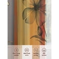 thumbnail image 6 of Floral Orange Sheer Curtains 84 Inch Length 2 Panels Set, Multicolor Striped Decadent Botanical Flower Voile Window Treatment Curtains Sheers Drapes for Bedroom/Living Room/Kitchen 52"x84"x2, 6 of 7