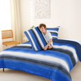 thumbnail image 4 of Homewish Blue Horizontal Lines Queen Comforter Set,Geometric Abstract Comforter Sets Queen,Navy Blue Reversible,3 Pieces,1 Comforter and 2 Pillowcases, 4 of 7