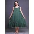 thumbnail image 2 of Bimba Dark Teal Green Butterfly Dot & Printed Cotton Nightgowns For Women Sleeveless Gown Sleepwear Maxi Dress Medium, 2 of 6