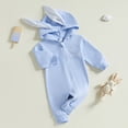 thumbnail image 4 of Coerni New Born Baby Easter Bunny Outfits Jumpsuits Boys Girls Cute Ear Hooded Onesie Zip Up Easter Rabbit Shaped Bodysuit, 4 of 9