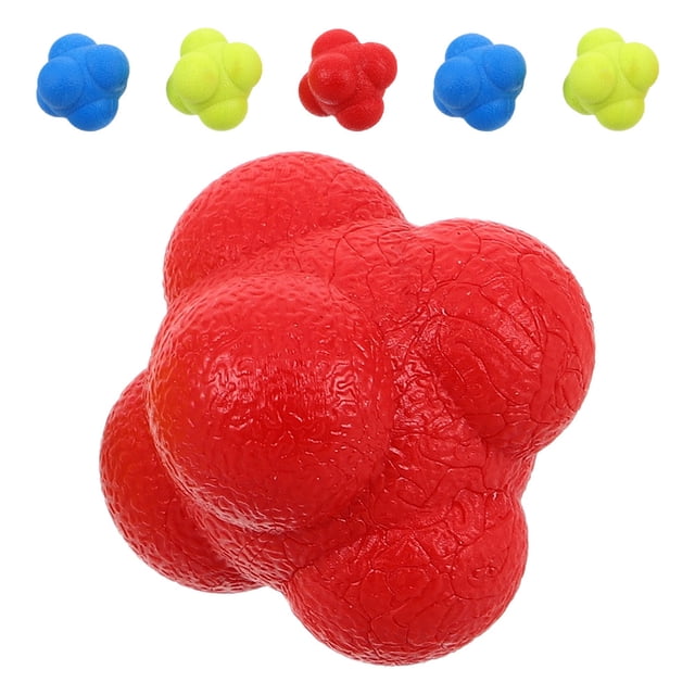 GOOHOCHY 6Pcs Hexagon Reaction Ball For Basketball Training TPR Red Reflex Training Sports Training