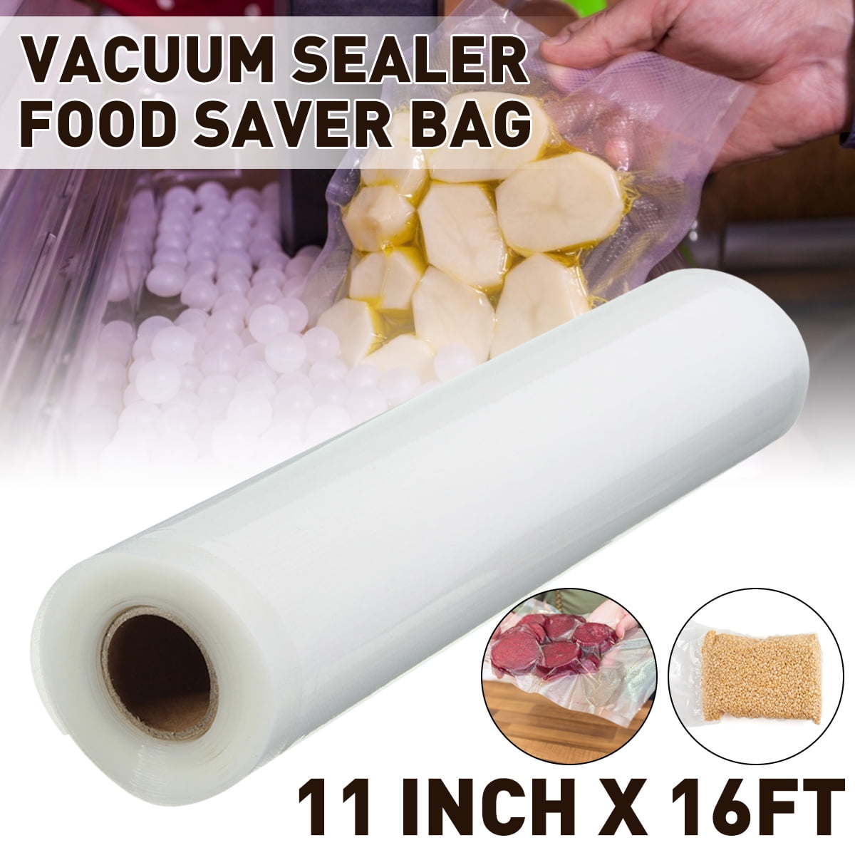 11inchx16ft Vacuum Sealer Bags Storage Bag Saver Food Reusable