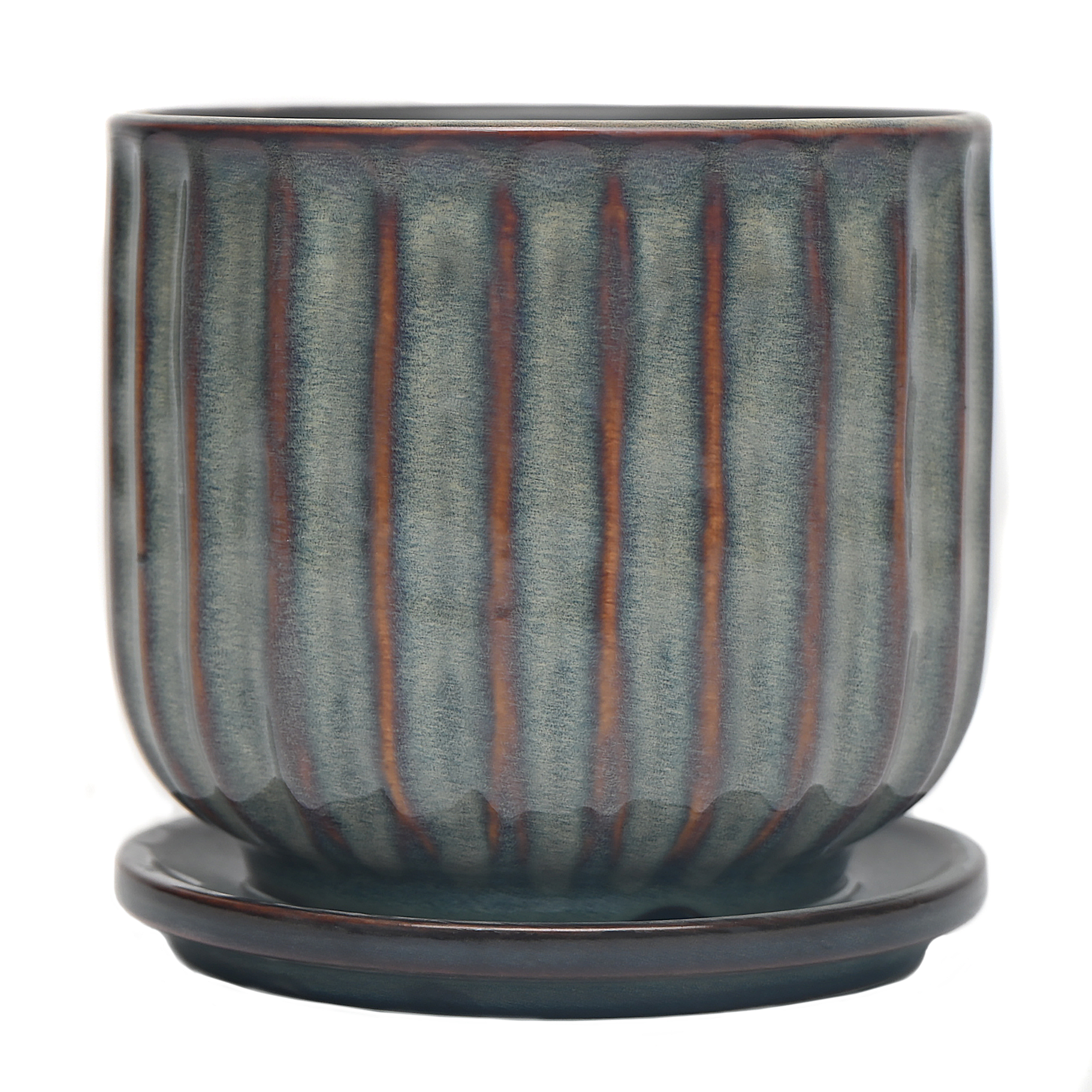 Better Homes & Gardens 6 inch Ceramic Paul Planter with Saucer, Taupe