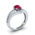 thumbnail image 2 of SuperJeweler 1.40 Carat Oval Shape Created Ruby and Fancy Diamond Ring In Sterling Silver For Women, 2 of 6
