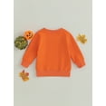 thumbnail image 4 of Wassery Infant Baby Halloween Clothes for Boys Girls Toddler Autumn Winter Sweatshirts Long Sleeve Round Neck Pumpkin Spider Web Letter Print Pullovers Tops Halloween Costume 6M-4Y, 4 of 8