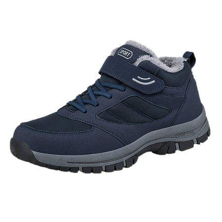 

WEAIXIMIUNG Men s Running Shoes Couple Models Men s Middle Aged and Elderly High Top Plus Velvet Thickening Non Slip Wear Comfortable Cotton Shoes Warm Sports Cotton Shoes