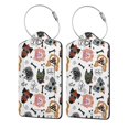 thumbnail image 5 of Rocae Hip Hop Dog for Leather Luggage Baggage Tags ID Label Privacy Cover ID Label with Stainless Steel Loop and Address Card, 5 of 5