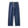 thumbnail image 5 of Mfakffe Baggy Jeans for Men Wide Leg Drawstring Elastic Waist Denim Pants Hip Hop Streetwear Casual Summer Jeans with Pockets, 5 of 5