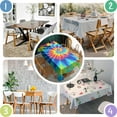 thumbnail image 5 of Colorful Rainbow Tie Dye Spiral Pattern Rectangle Tablecloth 60"x120",Waterproof Polyester Rectangle Table Cloth, Wipeable Spillproof Polyester Tablecloth for Dining, Camping, Indoor and Outdoor, 5 of 6