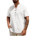 thumbnail image 2 of pstuiky camisas de hombre de manga larga, Camisas de manga larga con cuello alto y botones sólidos para hombre Tops de talla grande para hombre xxxl, 2 of 7