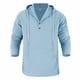 thumbnail image 3 of Ceisia Men's Oversize Hooded Half-Placket Flax Long-Sleeve Top Multi-Solid for Spring/Summer Gift, 3 of 6
