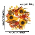 thumbnail image 3 of Corona Decorativa para Festivales, Corona de Hojas de Arce Artificiales, Corona de Hojas de Arce, Girasol y Calabaza., 3 of 5